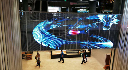 Écran LED transparent intérieur pour le centre commercial d'expédition
