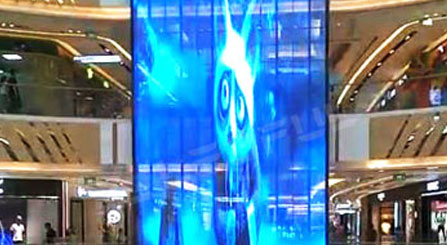 Écran LED géant transparent intérieur du centre commercial
